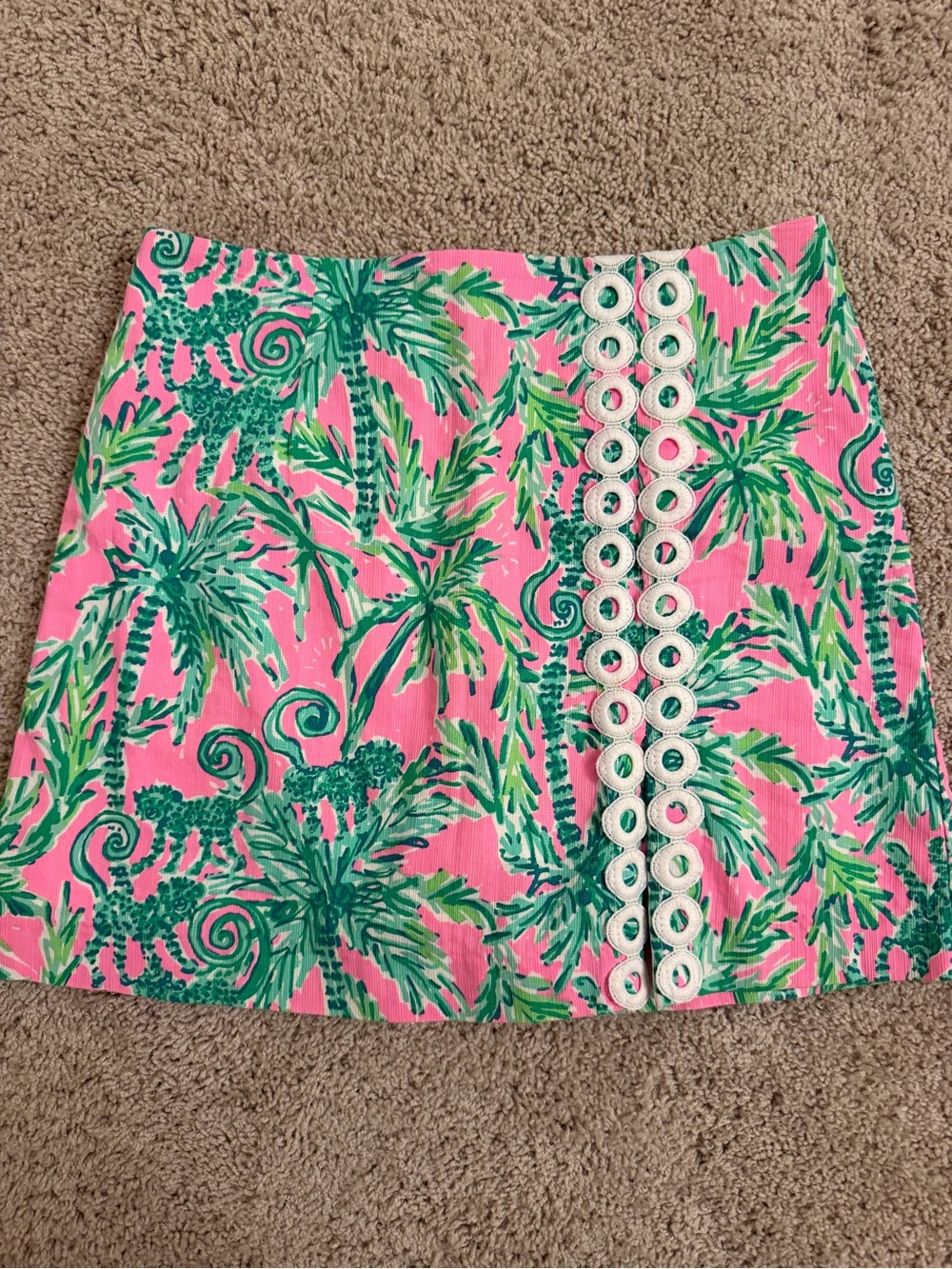 Lilly Pulitzer Pink Palm-Print skort with Trim